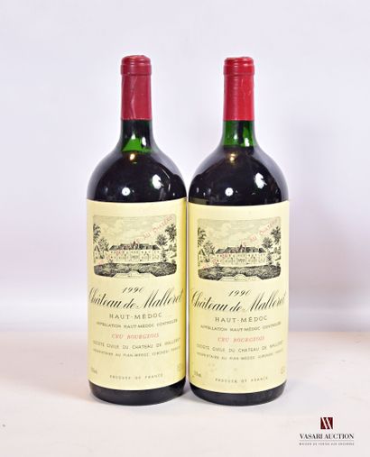 null 2 magnums	Château de MALLERET	Haut Médoc CB	1990

	Et. légèrement tachées. N...