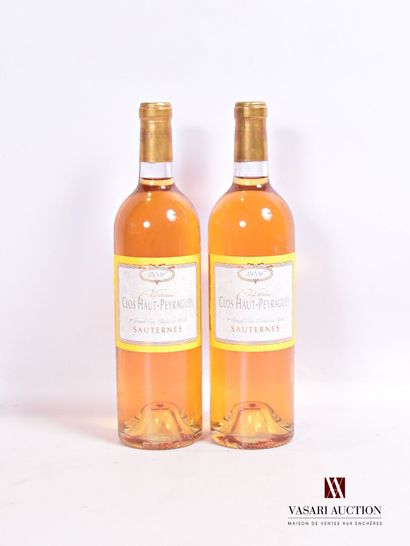 null 2 bottles CLOS HAUT PEYRAGUEY Sauternes 1er GCC 2006

	Stained but perfectly...