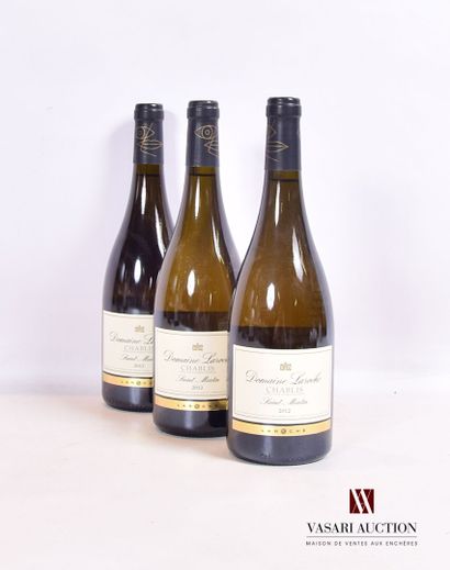 null 3 bottles CHABLIS "Saint Martin" put Domaine Laroche 2012

	Presentation, level...