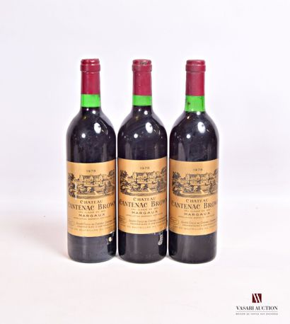 null 3 bouteilles	Château CANTENAC BROWN	Margaux GCC	1978

	Et.: 2 excellentes, 1...