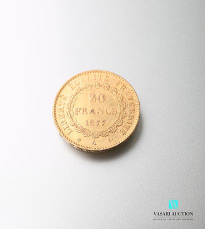 null Gold coin, 20 francs, French Republic, Genie - 1877 A - after Augustin Dupré

Weight...