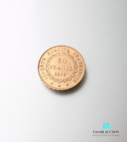 null Pièce en or, 20 francs, République française, Génie - 1878 A - d'après Augustin...