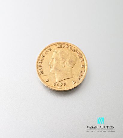 null Pièce en or de 20 lire, Napoléon, 1808

Poids : 6,41 g