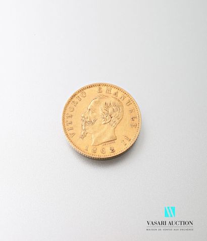 null 20 lira gold coin, Vittorio Emanuele II, 1862

Weight : 6,42 g