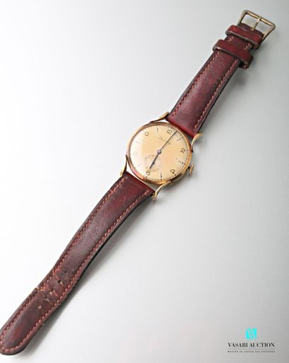 null Breitling, montre bracelet des années 1950, le boîtier rond en or jaune 750...