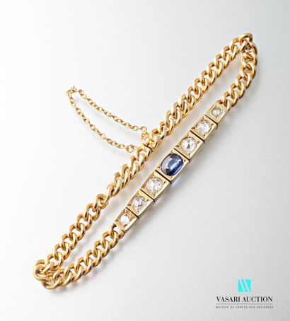 null Flexible bracelet in yellow gold 750 thousandths, the chain in links gourmet,...