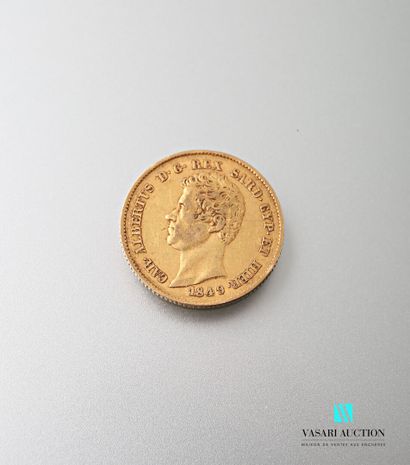 null Pièce en or de 20 lire, Charles Albert, 1849

Poids : 6,43 g
