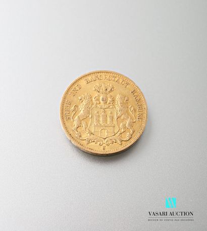 null 20 mark gold coin, Hamburg, 1897

weight: 7.93 g