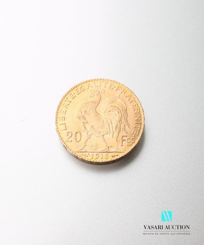 null Pièce en or, 20 francs, République française, Marianne 1913 - d'après Jules-Clément...