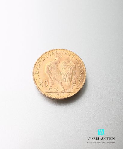 null Pièce en or, 20 francs, République française, Marianne 1910 - d'après Jules-Clément...