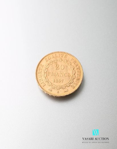 null Pièce en or, 20 francs, République française, Génie - 1897 A - d'après Augustin...