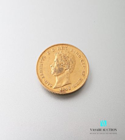 null 20 L gold coin, Charles Albert, 1842

Weight : 6,41 g