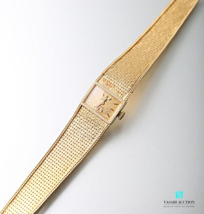 null Omega, watch of lady in yellow gold 750 thousandths about 1960, square case...