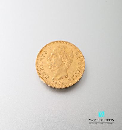 null 20 L gold coin, Humbert I, 1882

weight : 6,44 g