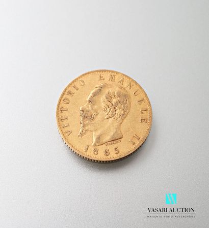 null 20 lira gold coin, Vittorio Emanuele II, 1865

Weight : 6,43 g