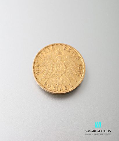 null 20 mark gold coin, Hamburg, 1897

weight: 7.93 g