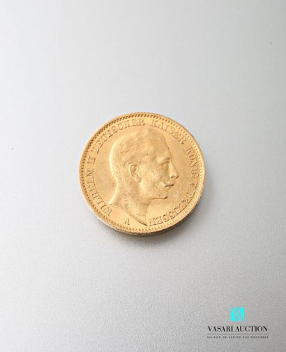 null 20 mark gold coin, Wilhelm II, 1910

weight : 7,96 g