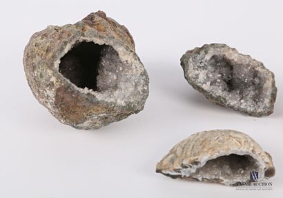null Set of four open geodes.

Length : from 5 to 7 cm