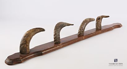 null Hat stand with four ram's horn pegs. (Ovis aries, not regulated)

Height : 82...
