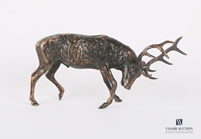 null Bronze subject representing a stag.

Height : 7 cm 7 cm - Length : 14,5 cm