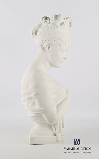 null HOUDON Jean-Antoine (1741-1828), after

Bust of Juliette Récamier

Biscuit

Signed...