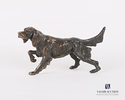 null Bronze subject representing a spaniel at the stop.

Height : 7 cm 7 cm - Length...
