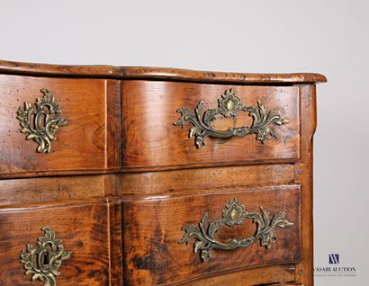 null Natural wood chest of drawers with a crossbow front, it opens with three drawers,...