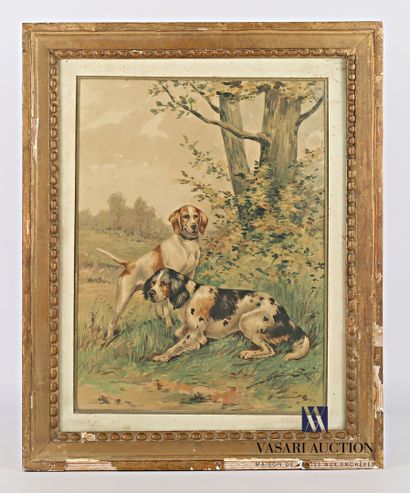 null ANONYMOUS

Two Breton Spaniels under a Tree

Reproduction on paper

Monogrammed...