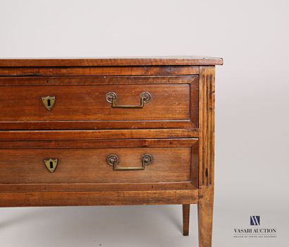 null Natural wood chest of drawers with two drawers in the front and fluted uprights....