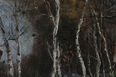 null STÄBLI Adolf (1842-1901)

Forêt de bouleaux

Huile sur toile contrecollée sur...