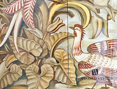 null BUTHAUD René (Saintes 1886 - Bordeaux 1986)

Paysage lacustre aux phoenix, perroquet...