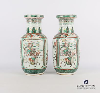 null CHINA - Canton

A pair of ovoid porcelain vases, the neck truncated cone, with...