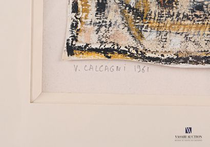 null CALCAGNI Victoire Elisabeth (1899-1969)

Untitled

Oil pastel on gauze

Signed...