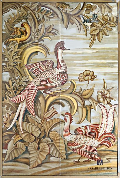 null BUTHAUD René (Saintes 1886 - Bordeaux 1986)

Paysage lacustre aux phoenix, perroquet...