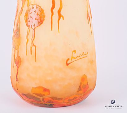 null CHARDER - LE VERRE FRANÇAIS

Vase piriforme en verre multicouche à décor d'akènes...