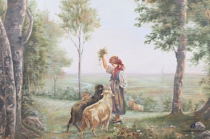 null HAXO E. (XIX-XXèmes siècles)

Panneau décoratif tendu d'une toile peinte figurant...
