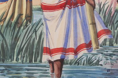 null RAKOTO Gilbert (né en 1906 - ?)

Jeunes filles portant de l'eau dans tiges de...