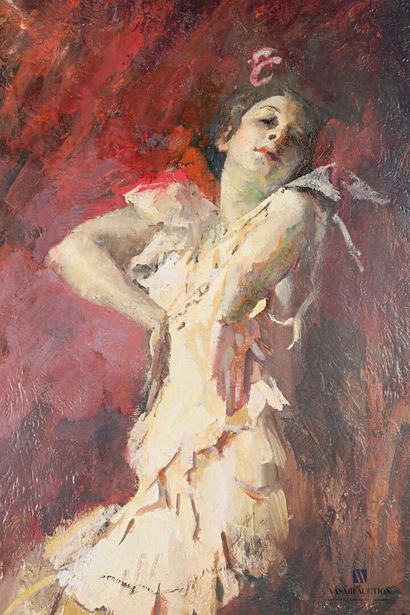 null AMISANI Giuseppe (1881-1941)

Flamenco Dancer

Oil on panel 

Signed lower left...