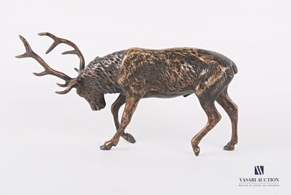 null Bronze subject representing a stag.

Height : 7 cm 7 cm - Length : 14,5 cm