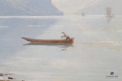 null ROBINET Paul Gustave I (1845 - 1932)

Boat in the middle of the lake 

Oil on...