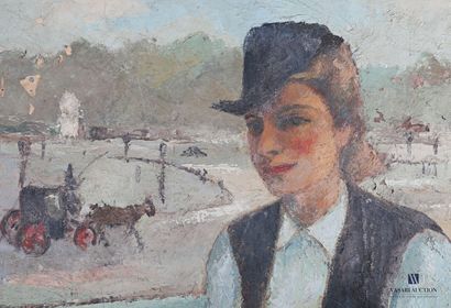 null DESCHAMPS Raoul (1903-1958)

Portrait de femme gantée devant la balustrade à...