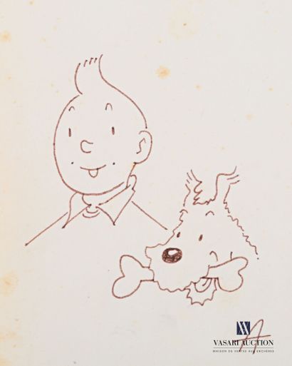 null HERGÉ (1907-1983)

Dessin à l'encre sur papier représentant Tintin et Milou,...