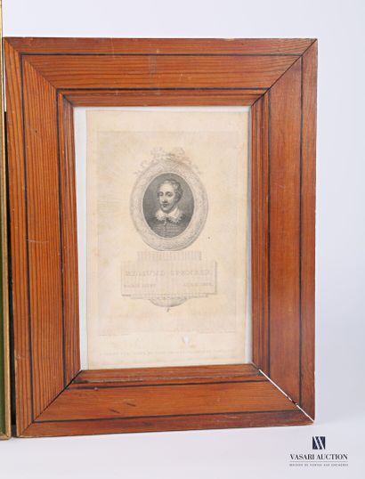 null Lot of two framed pieces including :

George Vertue (draftsman) and John Romney...