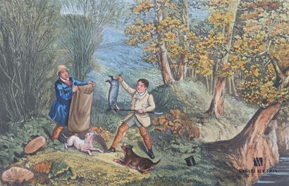 null Lot of four framed reproductions :

- ALKEN H after - Bagging the badger - Hunting...