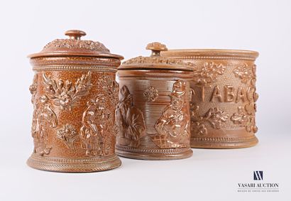 null BEAUVAIS

Set of three stoneware tobacco pots of cylindrical shape, the first...
