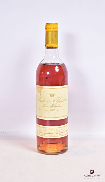 null 1 bouteille	Château d'YQUEM	1er Cru Sup Sauternes	1987

	Et. tachée. N : ht/mi...