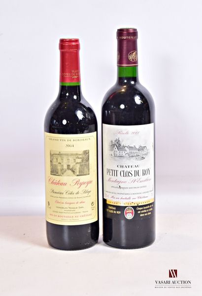 null Lot de 2 bouteilles comprenant :		

1 bouteille	Château PETIT CLOS DU ROY	Montagne...