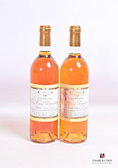 null 2 bouteilles	Château CLOS HAUT PEYRAGUEY	Sauternes 1er CC	1996

	Et.: 1 excellente,...