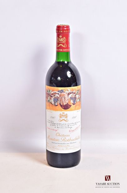 null 1 bouteille	Château MOUTON ROTHSCHILD	Pauillac 1er GCC	1987

	Et. de Hans Erni,...