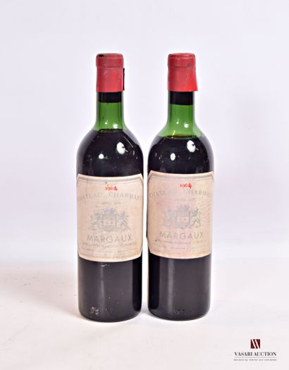 null 2 bouteilles	Château CHARMANT	Margaux	1964

	Et. tachées et fanées. Millésimes...